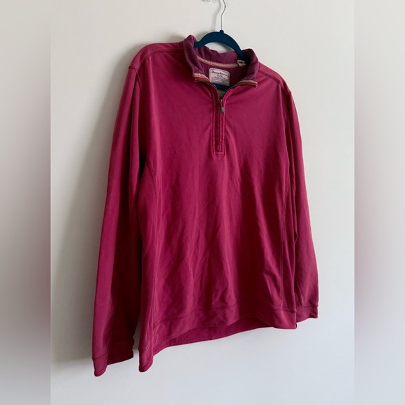 Tommy Bahama 1/4 Zip Red Pullover - Men’s Size Large - Picture 2 of 7
